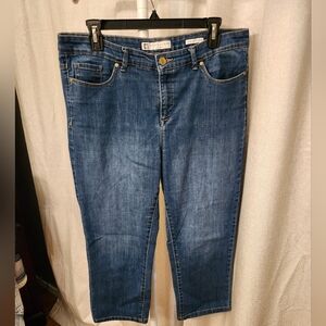 Anne Klein sz 12 slim straight GOLD LION LABEL cropped jeans GUC